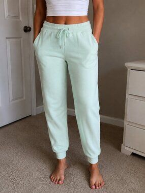 Real Essentials Mint Green Fleece Jogger Sweatpants Size L